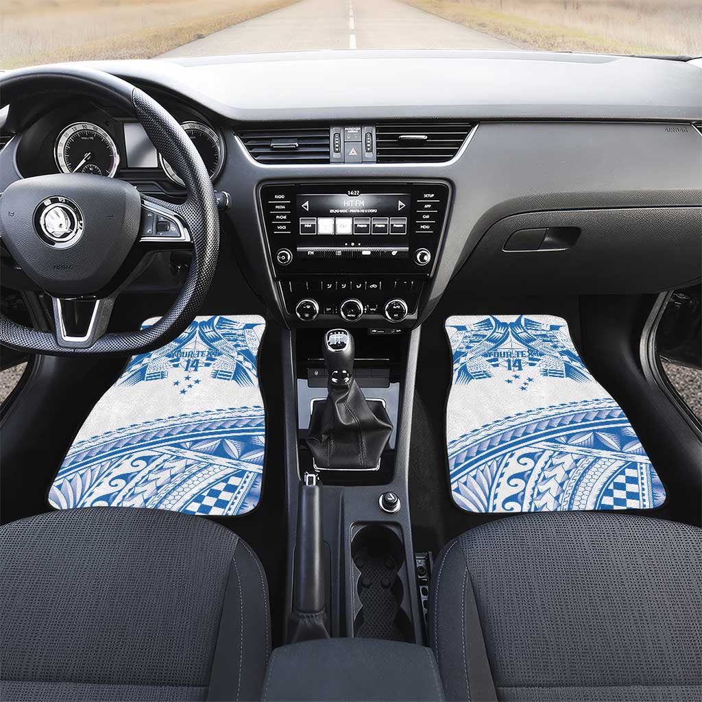 Toa Samoa Rugby Custom Car Mats Uso aso uma Samoan Pattern White - Polynesian Pride