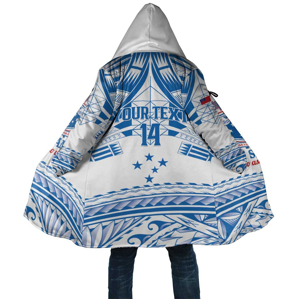 Toa Samoa Rugby Custom Cloak Uso aso uma Samoan Pattern White - Polynesian Pride