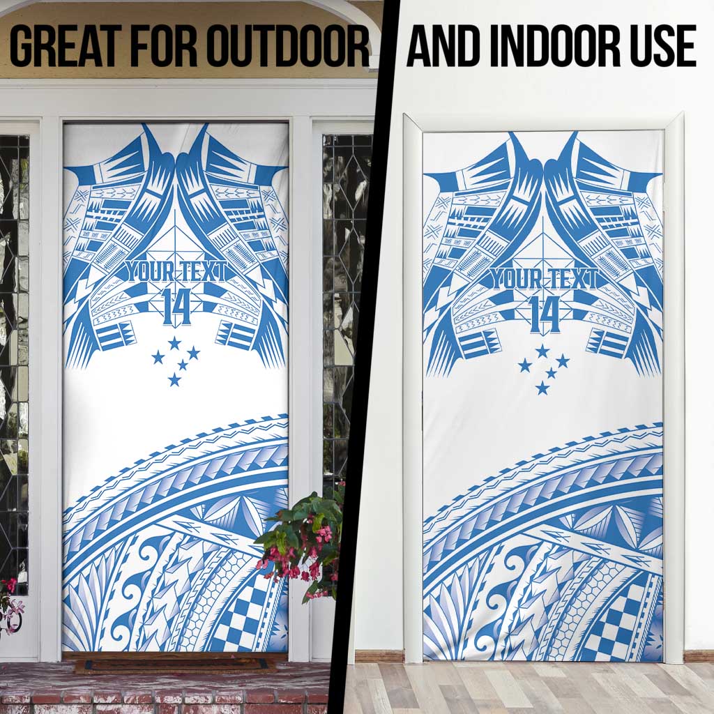 Toa Samoa Rugby Custom Door Cover Uso aso uma Samoan Pattern White - Polynesian Pride