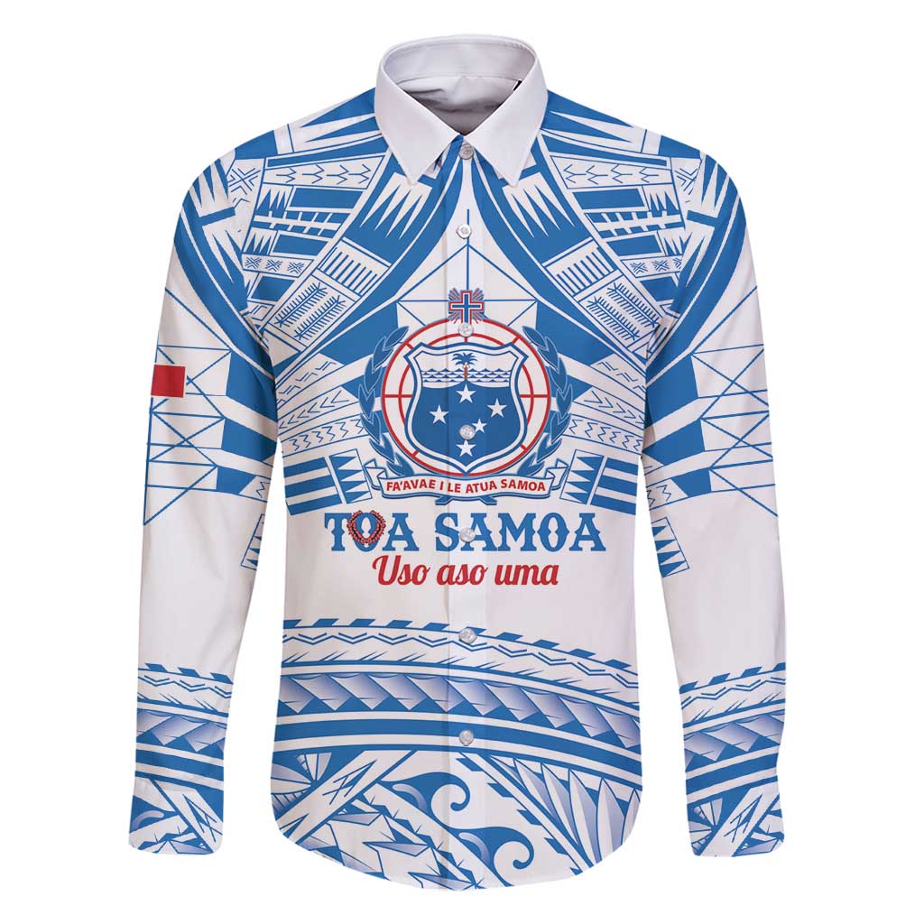 Toa Samoa Rugby Custom Family Matching Mermaid Dress and Hawaiian Shirt Uso aso uma Samoan Pattern White - Polynesian Pride