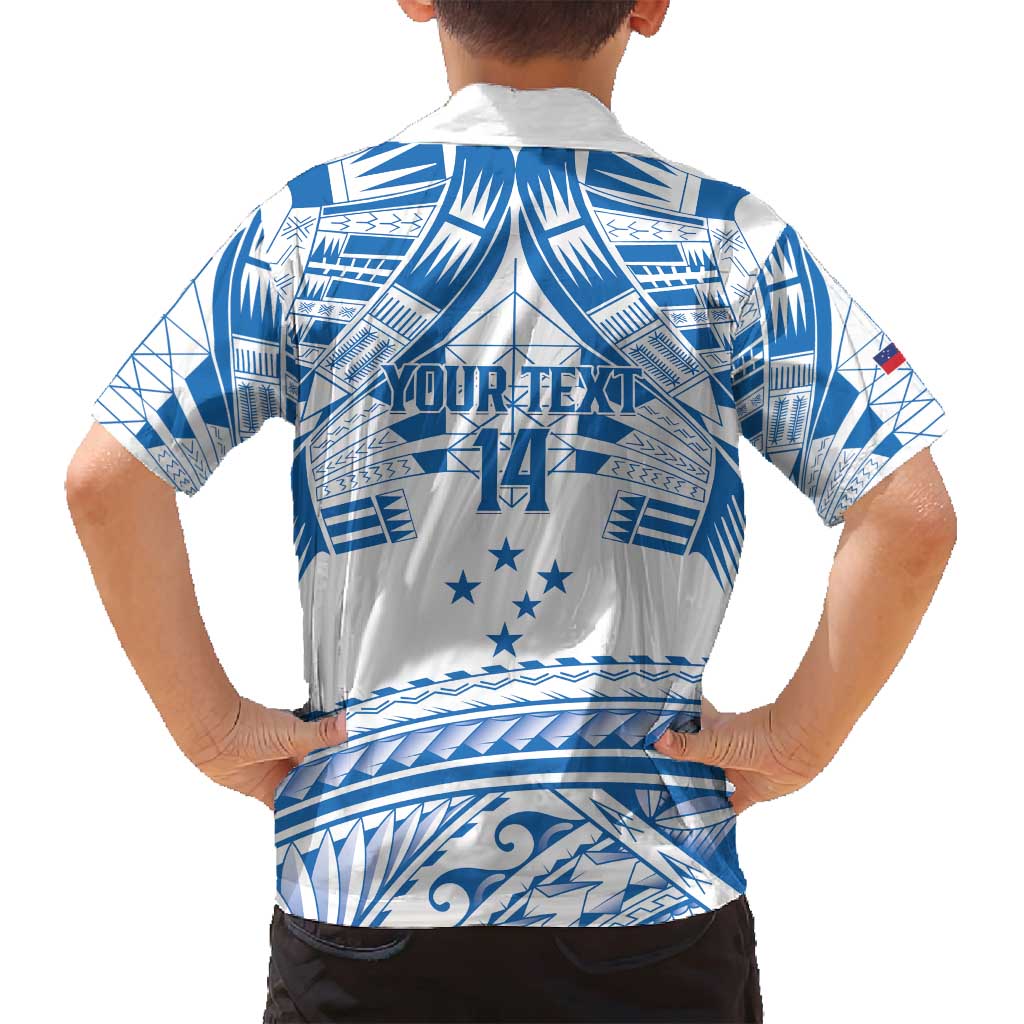 Toa Samoa Rugby Custom Family Matching Off Shoulder Maxi Dress and Hawaiian Shirt Uso aso uma Samoan Pattern White - Polynesian Pride