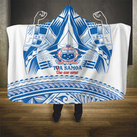 Toa Samoa Rugby Custom Hooded Blanket Uso aso uma Samoan Pattern White LT14 - Polynesian Pride
