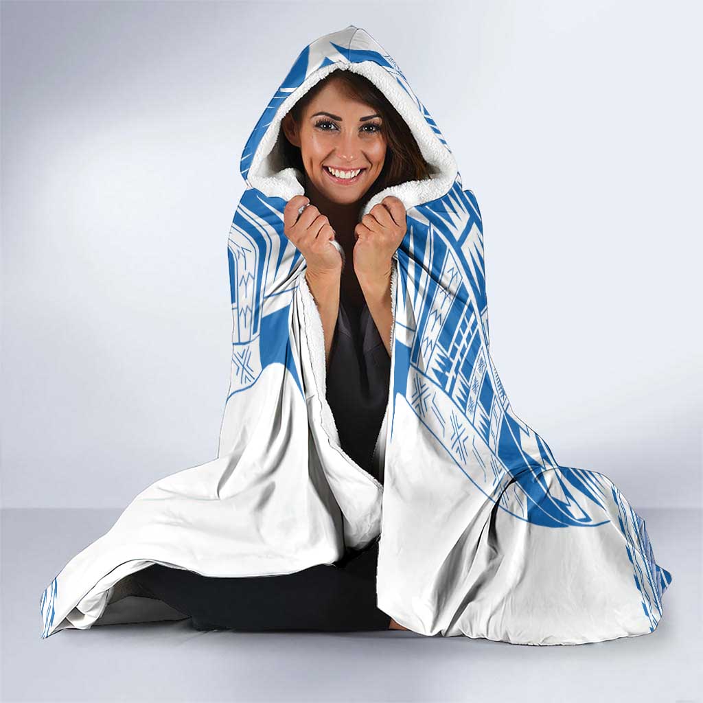 Toa Samoa Rugby Custom Hooded Blanket Uso aso uma Samoan Pattern White LT14 - Polynesian Pride
