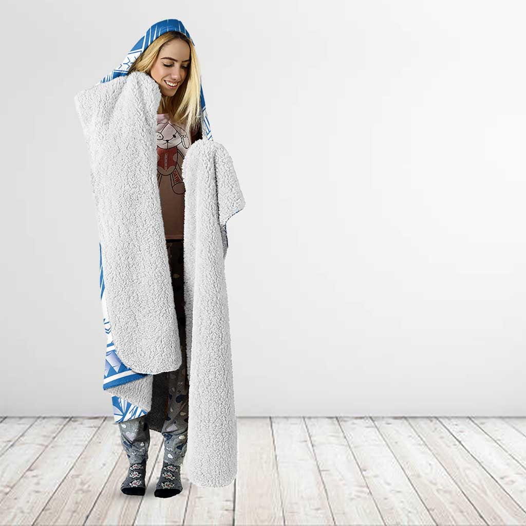 Toa Samoa Rugby Custom Hooded Blanket Uso aso uma Samoan Pattern White LT14 - Polynesian Pride