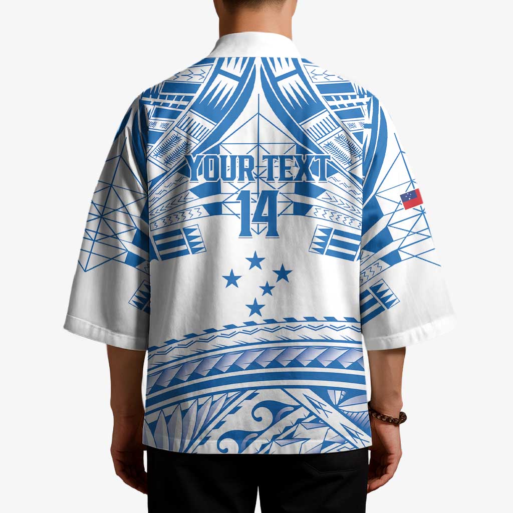 Toa Samoa Rugby Custom Kimono Uso aso uma Samoan Pattern White - Polynesian Pride