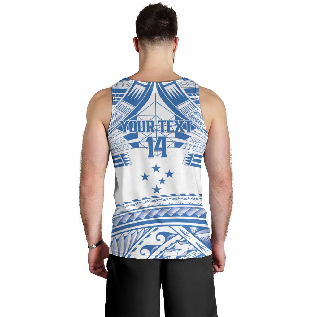 Toa Samoa Rugby Custom Men Tank Top Uso aso uma Samoan Pattern White - Polynesian Pride