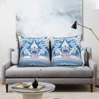 Toa Samoa Rugby Custom Pillow Cover Uso aso uma Samoan Pattern White LT14 - Polynesian Pride