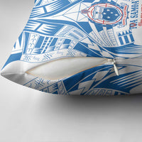 Toa Samoa Rugby Custom Pillow Cover Uso aso uma Samoan Pattern White LT14 - Polynesian Pride