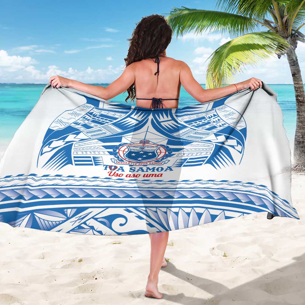 Toa Samoa Rugby Custom Sarong Uso aso uma Samoan Pattern White LT14 - Polynesian Pride
