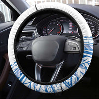 Toa Samoa Rugby Custom Steering Wheel Cover Uso aso uma Samoan Pattern White - Polynesian Pride