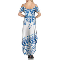 Toa Samoa Rugby Custom Summer Maxi Dress Uso aso uma Samoan Pattern White LT14 - Polynesian Pride
