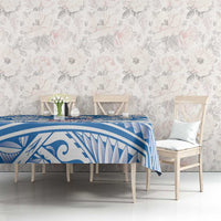 Toa Samoa Rugby Custom Tablecloth Uso aso uma Samoan Pattern White LT14 - Polynesian Pride