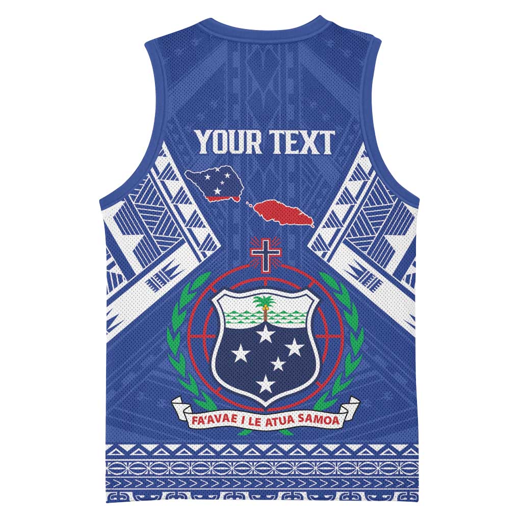 Personalised Samoa 685 Basketball Jersey Samoan Pride Coat Of Arms - Polynesian Pride