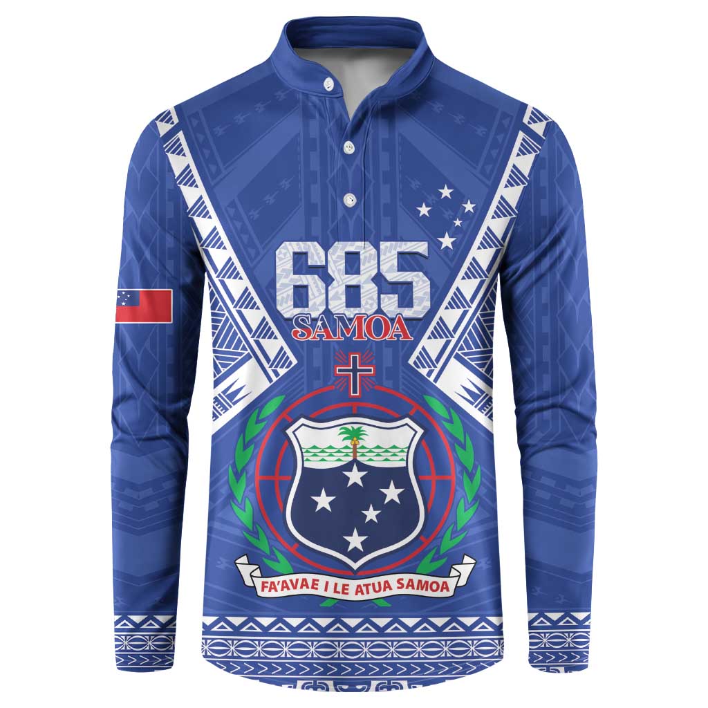 Personalised Samoa 685 Button Sweatshirt Samoan Pride Coat Of Arms - Polynesian Pride