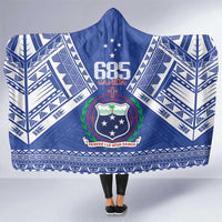 Samoa 685 Hooded Blanket Samoan Pride Coat Of Arms LT14 One Size Blue - Polynesian Pride