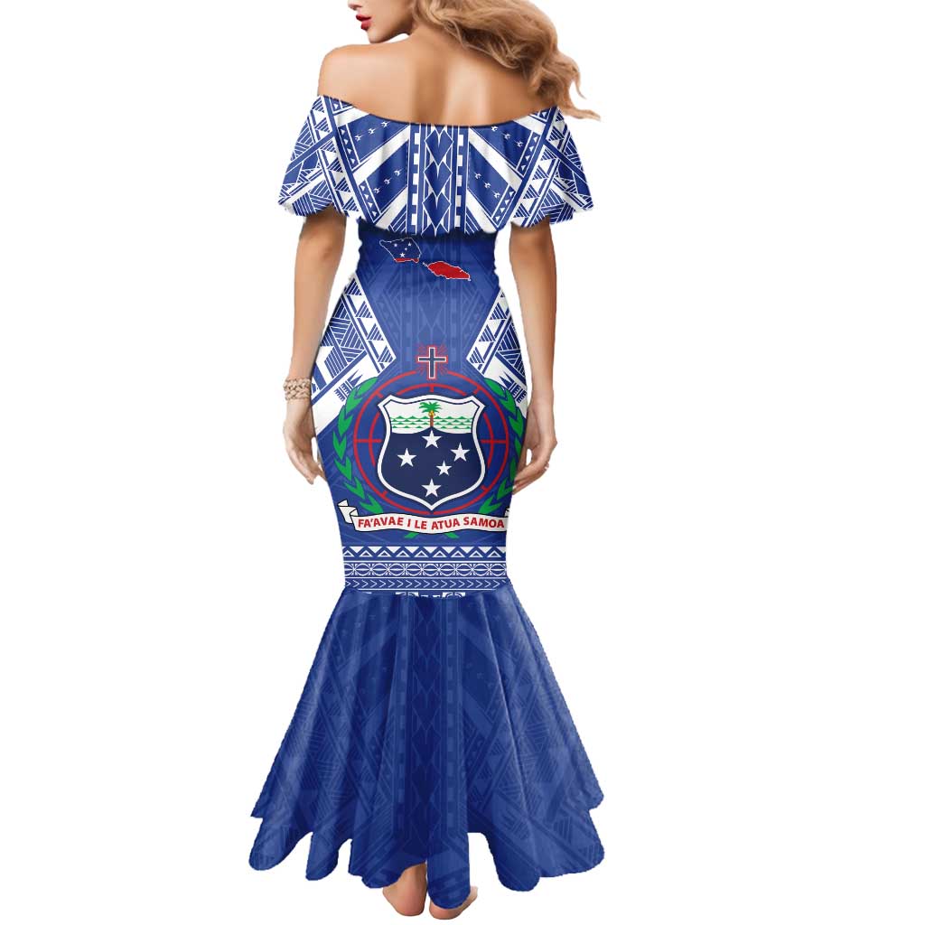 Personalised Samoa 685 Mermaid Dress Samoan Pride Coat Of Arms - Polynesian Pride