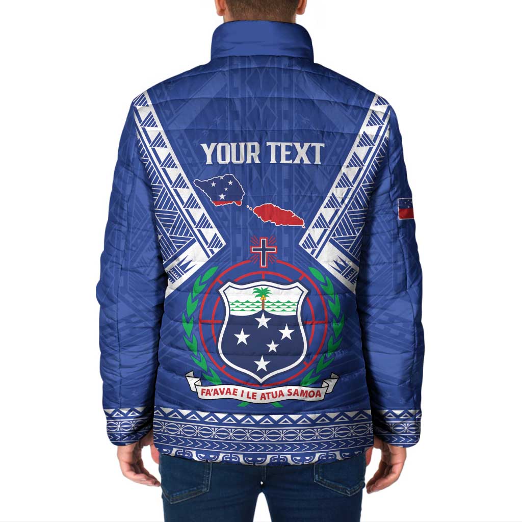 Personalised Samoa 685 Padded Jacket Samoan Pride Coat Of Arms - Polynesian Pride