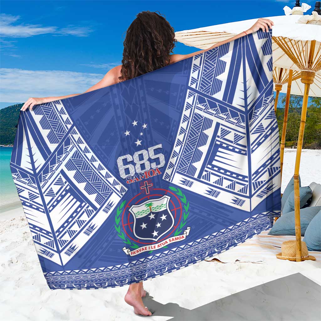 Samoa 685 Sarong Samoan Pride Coat Of Arms LT14 One Size 44 x 66 inches Blue - Polynesian Pride