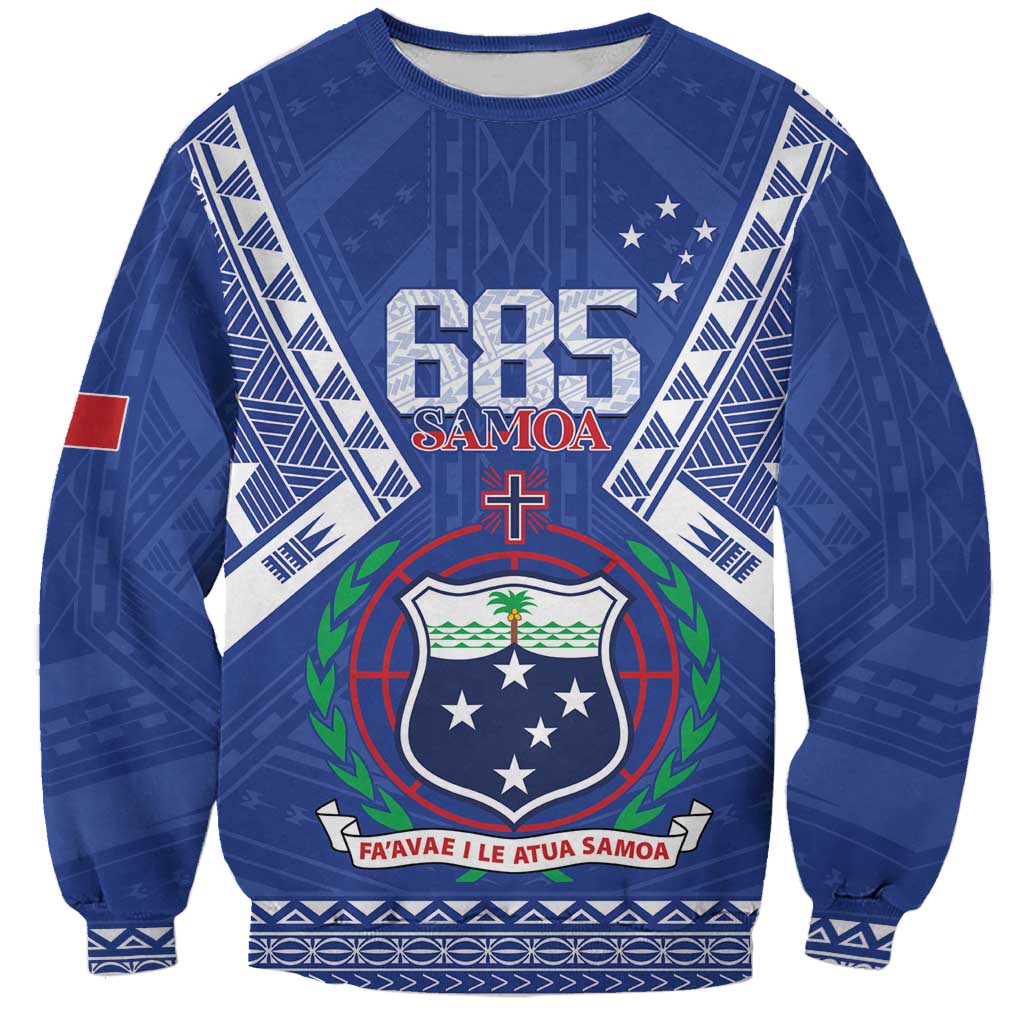 Personalised Samoa 685 Sweatshirt Samoan Pride Coat Of Arms - Polynesian Pride