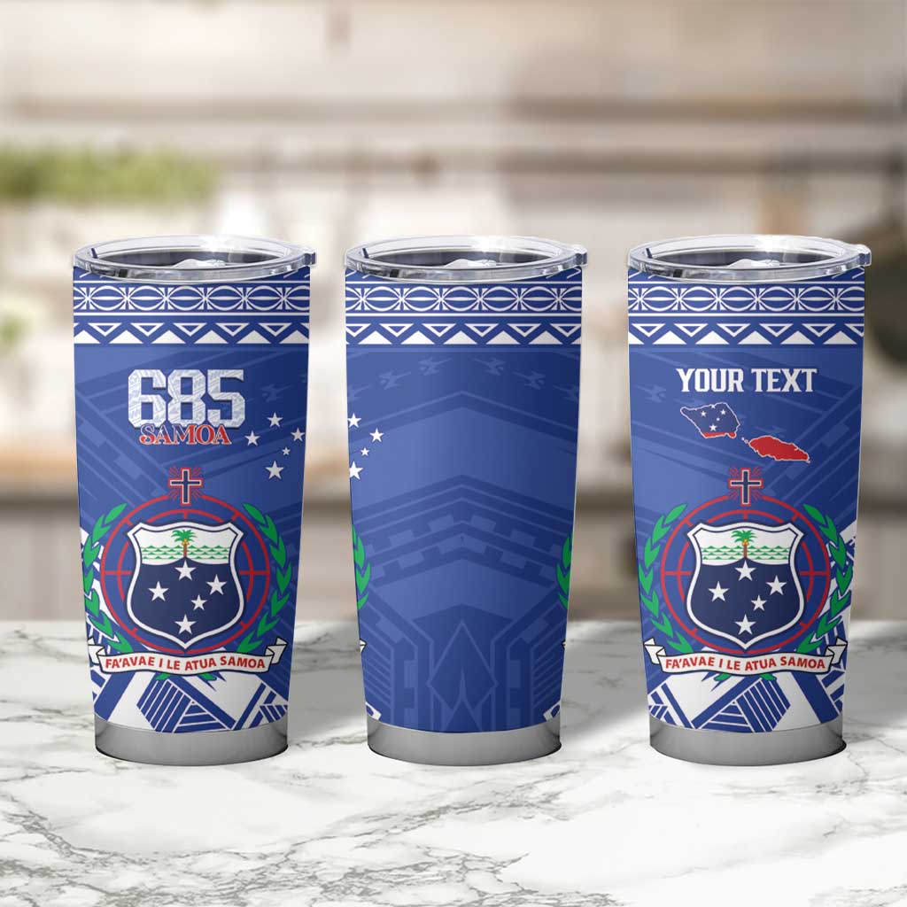 Personalised Samoa 685 Tumbler Cup Samoan Pride Coat Of Arms - Polynesian Pride
