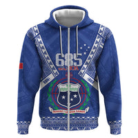 Personalised Samoa 685 Zip Hoodie Samoan Pride Coat Of Arms LT14 Zip Hoodie Blue - Polynesian Pride