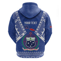Personalised Samoa 685 Zip Hoodie Samoan Pride Coat Of Arms LT14 - Polynesian Pride