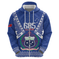 Personalised Samoa 685 Zip Hoodie Samoan Pride Coat Of Arms LT14 - Polynesian Pride