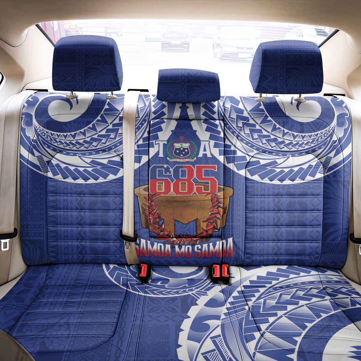 Toa Samoa Rugby Back Car Seat Cover 685 Pride Tanoa Ula Fala LT14 - Polynesian Pride