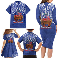Toa Samoa Rugby Family Matching Long Sleeve Bodycon Dress and Hawaiian Shirt 685 Pride Tanoa Ula Fala - Polynesian Pride