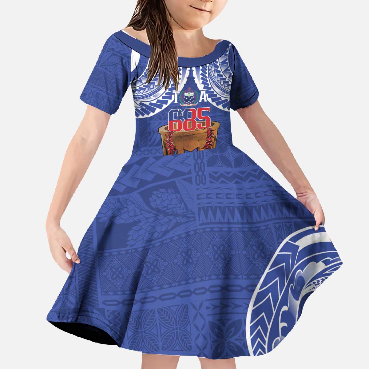 Toa Samoa Rugby Family Matching Off The Shoulder Long Sleeve Dress and Hawaiian Shirt 685 Pride Tanoa Ula Fala - Polynesian Pride