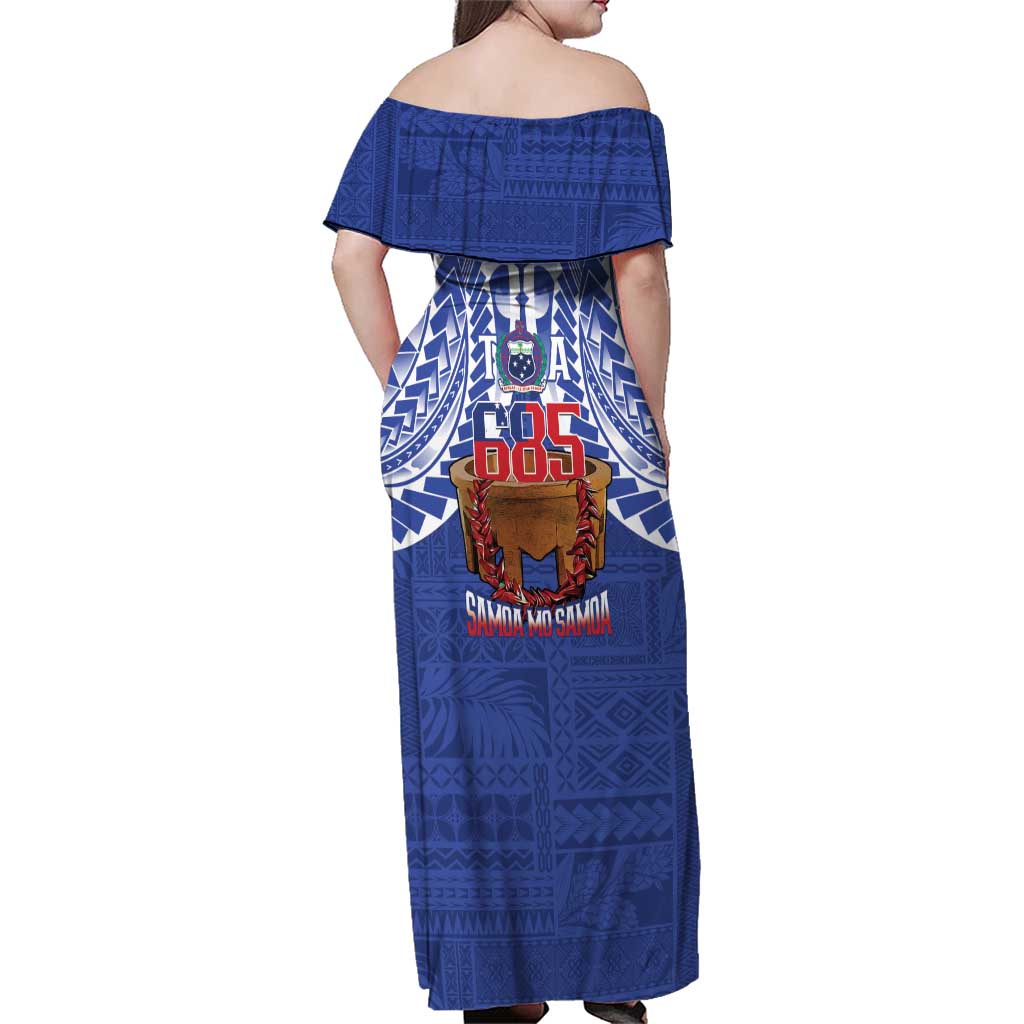 Toa Samoa Rugby Family Matching Off Shoulder Maxi Dress and Hawaiian Shirt 685 Pride Tanoa Ula Fala LT14 - Polynesian Pride