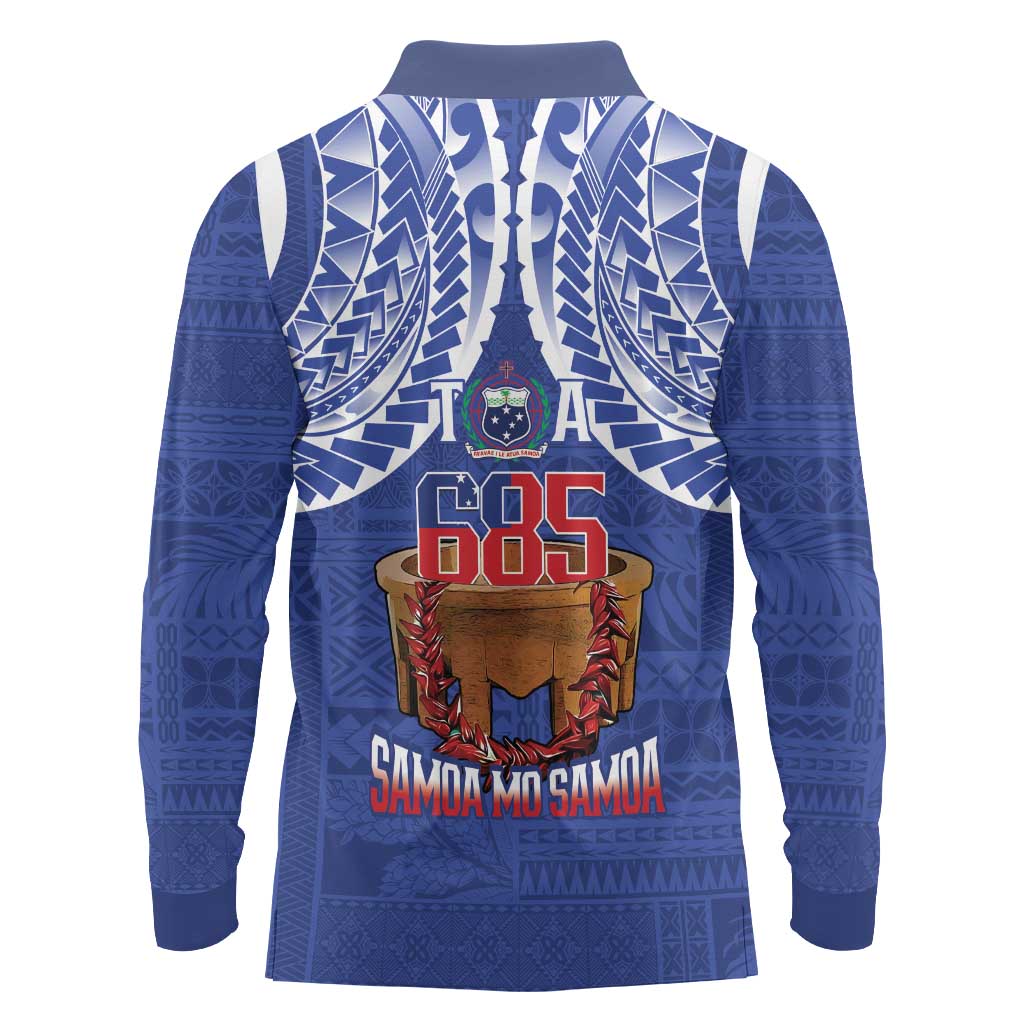 Toa Samoa Rugby Long Sleeve Polo Shirt 685 Pride Tanoa Ula Fala - Polynesian Pride