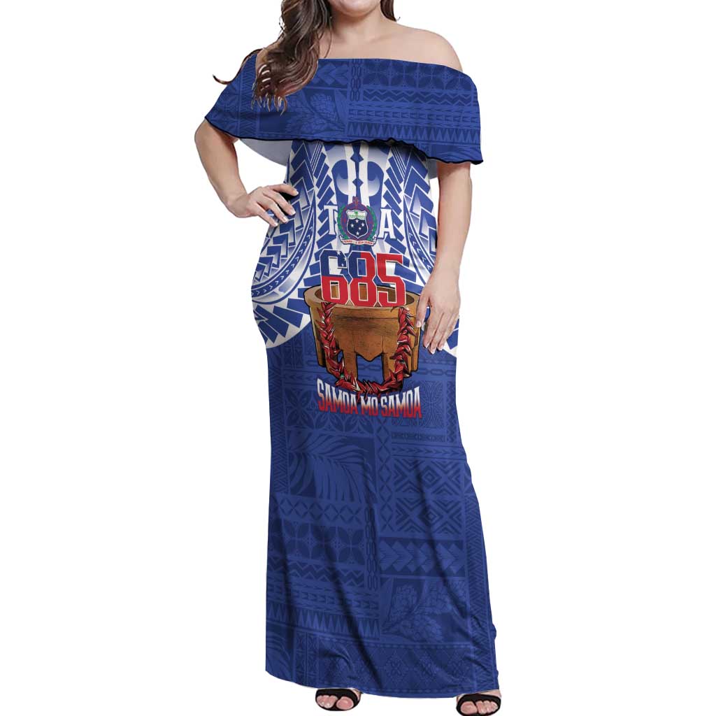 Toa Samoa Rugby Off Shoulder Maxi Dress 685 Pride Tanoa Ula Fala - Polynesian Pride