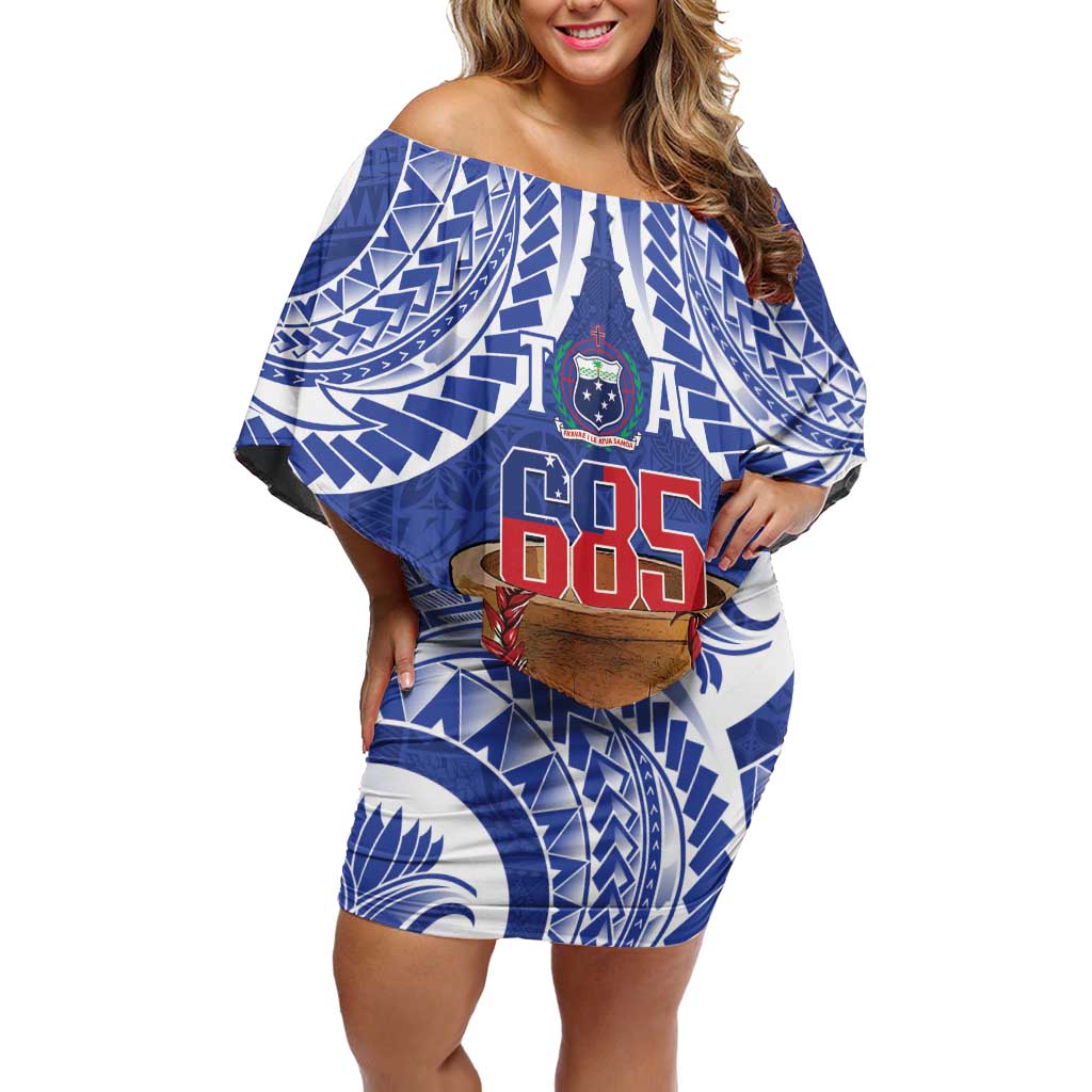 Toa Samoa Rugby Off Shoulder Short Dress 685 Pride Tanoa Ula Fala - Polynesian Pride
