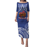 Toa Samoa Rugby Puletasi 685 Pride Tanoa Ula Fala LT14 Long Dress Blue - Polynesian Pride