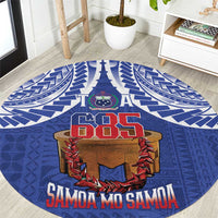 Toa Samoa Rugby Round Carpet 685 Pride Tanoa Ula Fala LT14 Blue - Polynesian Pride