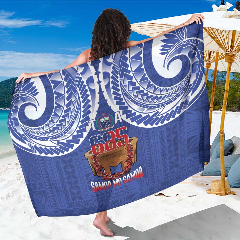 Toa Samoa Rugby Sarong 685 Pride Tanoa Ula Fala LT14 One Size 44 x 66 inches Blue - Polynesian Pride