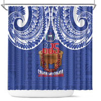 Toa Samoa Rugby Shower Curtain 685 Pride Tanoa Ula Fala LT14 Blue - Polynesian Pride
