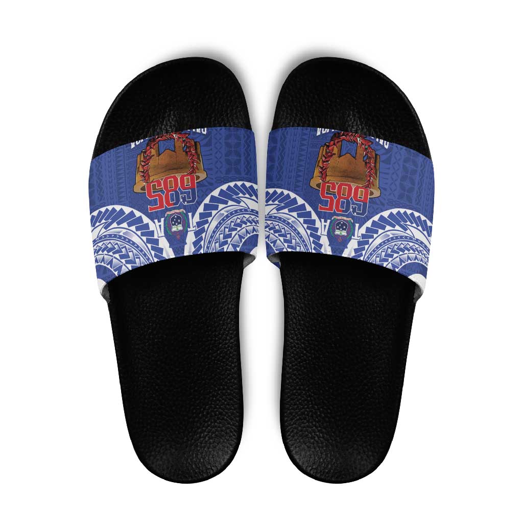 Toa Samoa Rugby Slide Sandals 685 Pride Tanoa Ula Fala LT14 Blue - Polynesian Pride