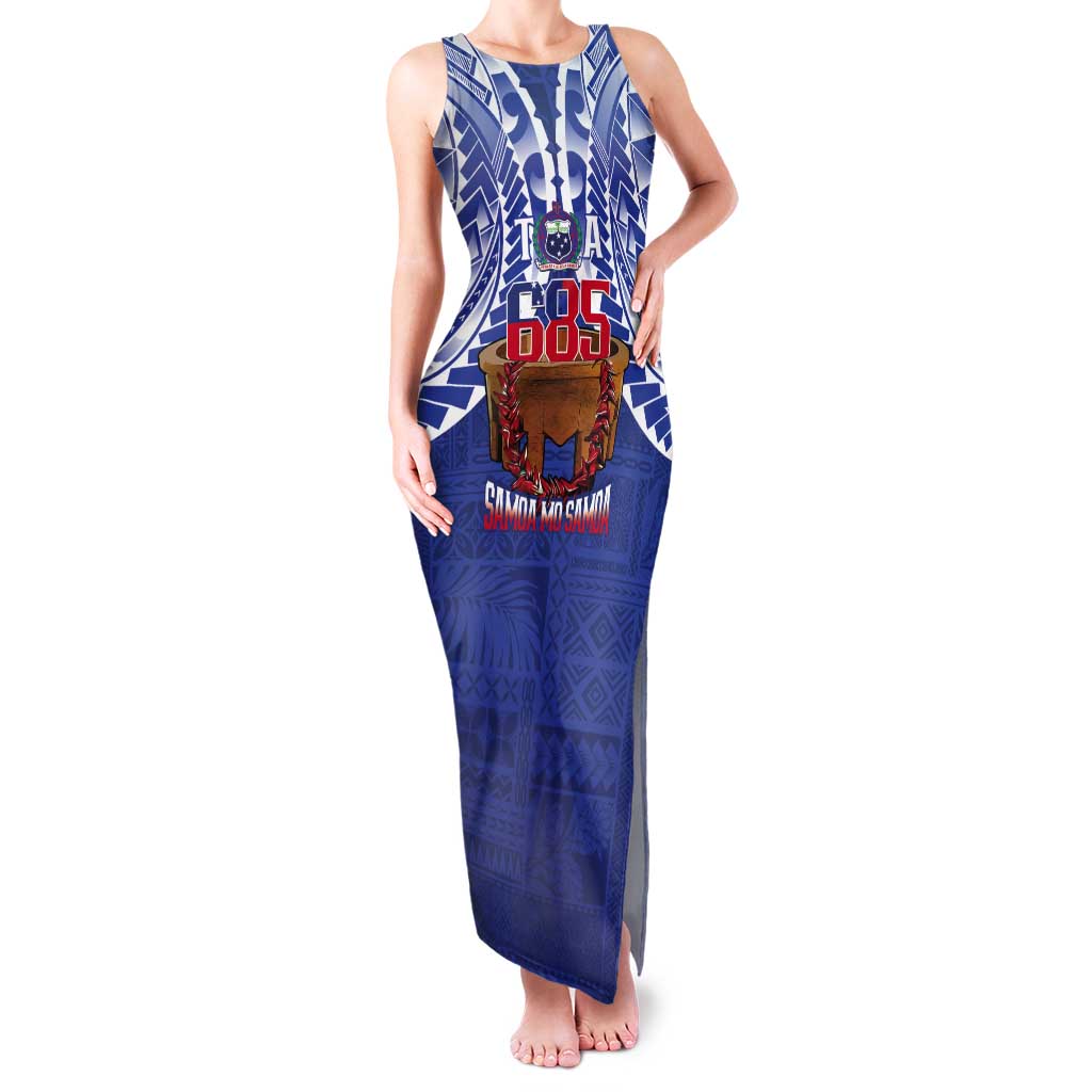 Toa Samoa Rugby Tank Maxi Dress 685 Pride Tanoa Ula Fala LT14 Women Blue - Polynesian Pride