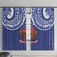 Toa Samoa Rugby Window Curtain 685 Pride Tanoa Ula Fala LT14 With Hooks Blue - Polynesian Pride