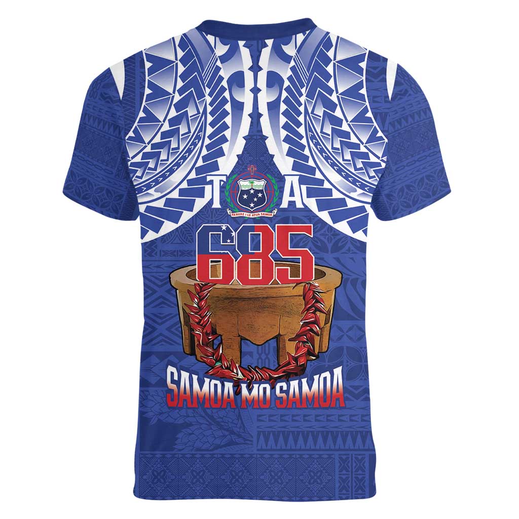 Toa Samoa Rugby Women V-Neck T-Shirt 685 Pride Tanoa Ula Fala - Polynesian Pride