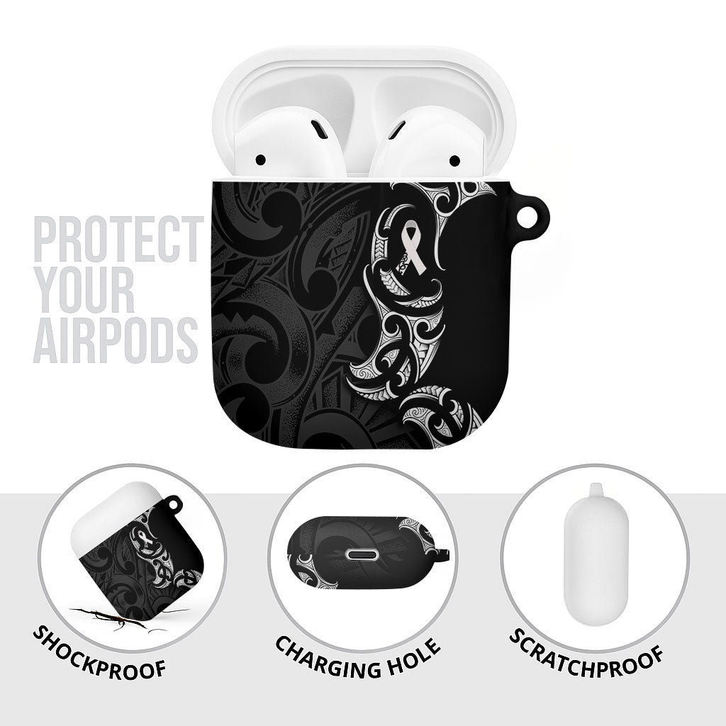White Ribbon Day New Zealand AirPods Case Aotearoa Maori Pattern LT14 - Polynesian Pride