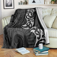 White Ribbon Day New Zealand Blanket Aotearoa Maori Pattern LT14 Black - Polynesian Pride