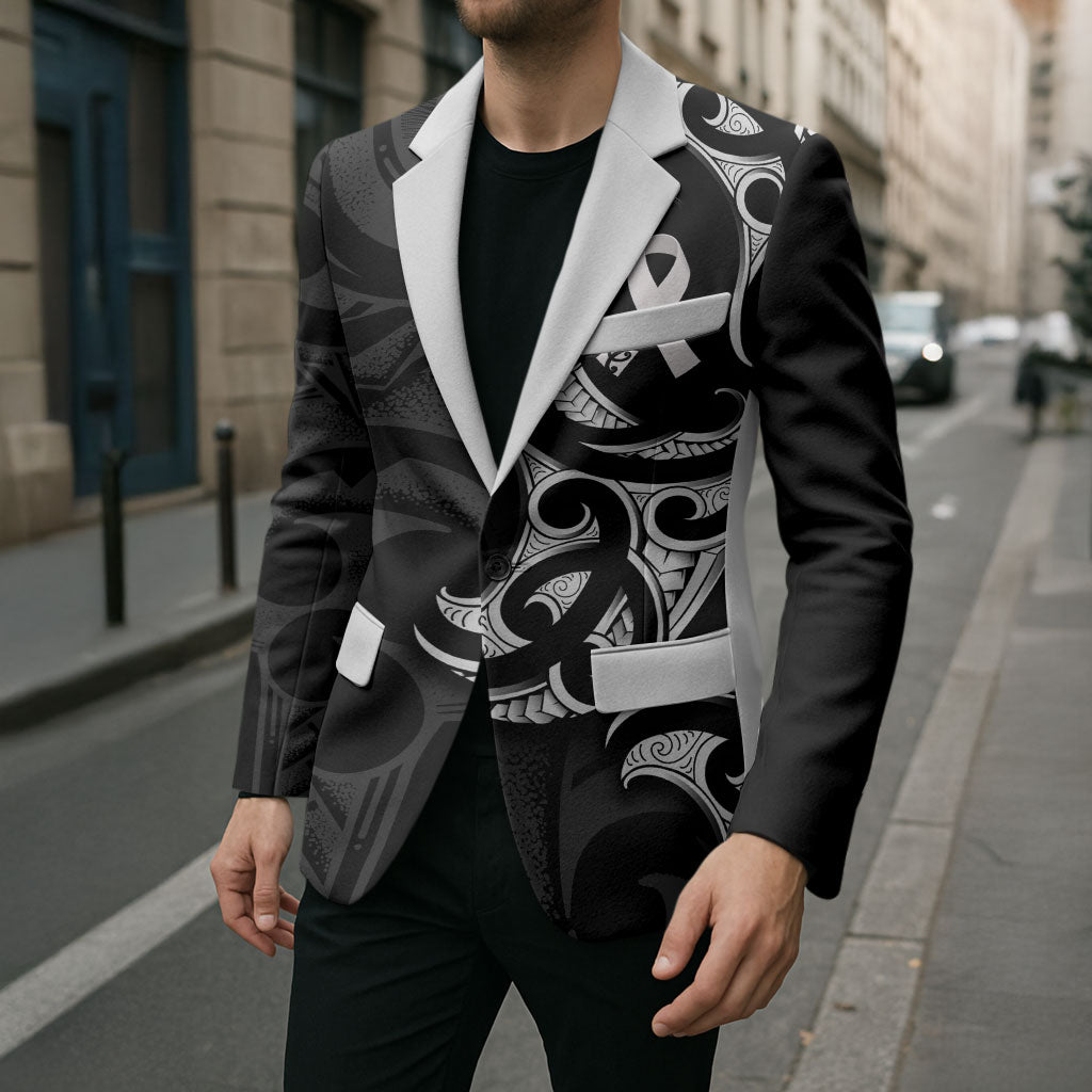 White Ribbon Day New Zealand Blazer Aotearoa Maori Pattern LT14 - Polynesian Pride