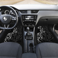 White Ribbon Day New Zealand Car Mats Aotearoa Maori Pattern LT14 Set 2pcs - Front Black - Polynesian Pride