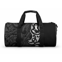 White Ribbon Day New Zealand Duffle Bag Aotearoa Maori Pattern LT14 One size Black - Polynesian Pride