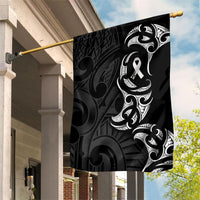 White Ribbon Day New Zealand Garden Flag Aotearoa Maori Pattern LT14 House Flag Black - Polynesian Pride