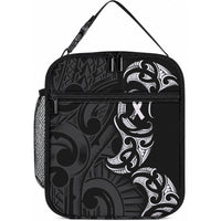 White Ribbon Day New Zealand Lunch Bag Aotearoa Maori Pattern LT14 10.2 × 8.3 × 4.3 inch Black - Polynesian Pride