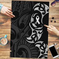 White Ribbon Day New Zealand Puzzle Aotearoa Maori Pattern LT14 Black - Polynesian Pride